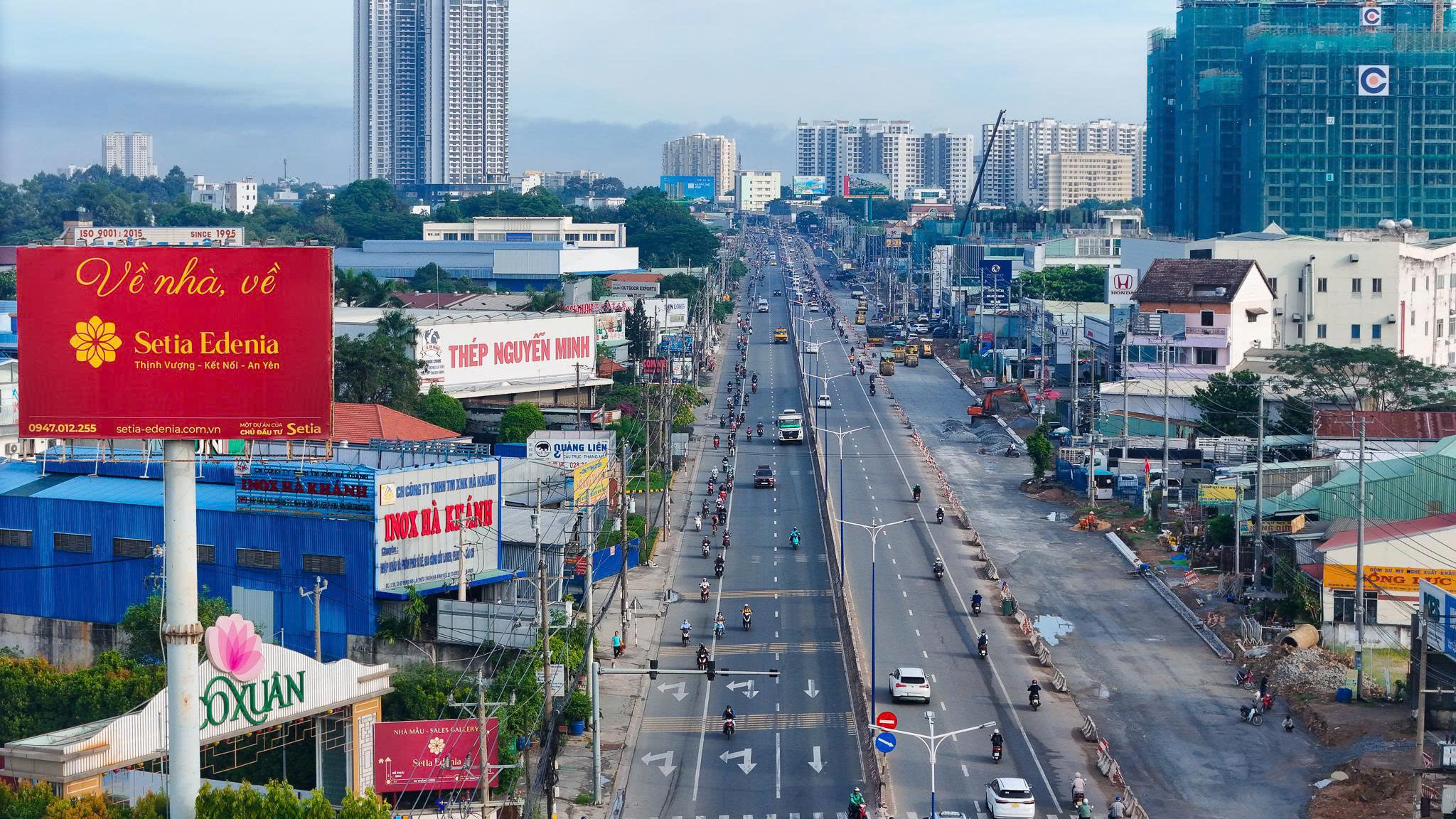 quốc lộ 13 đang hoàn thiện 